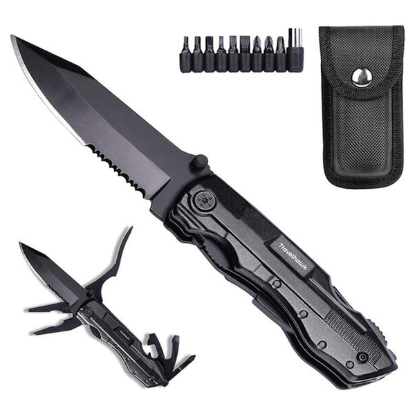 multitool zakmes travelhawk in nylon beschermhoes