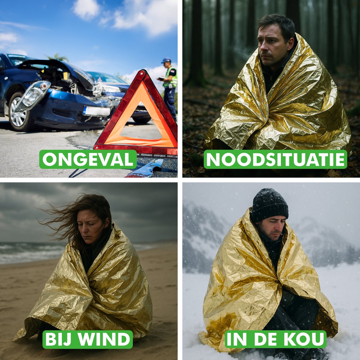 nooddeken travelhawk gebruikt bij kamperen
