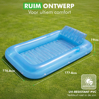 opblaasbaar ligbed zwembad drijvend
