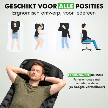 Travelhawk Reiskussen Opblaasbaar Lichtgewicht Zwart
