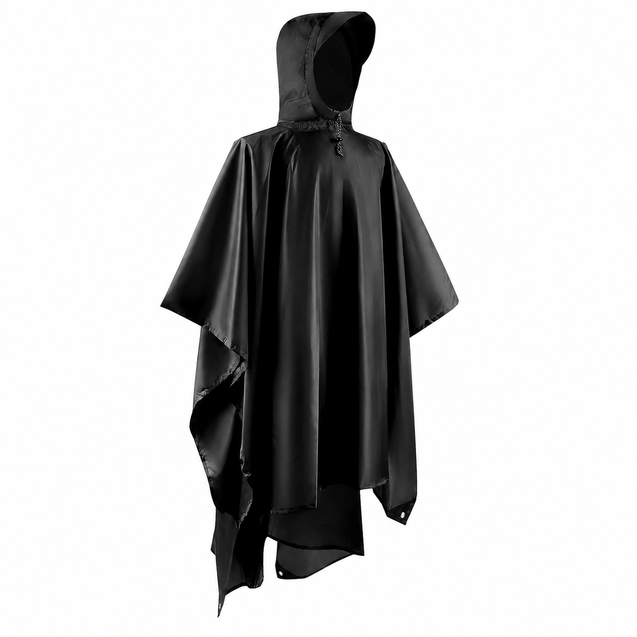 regenponcho zwart lichtgewicht en waterdicht