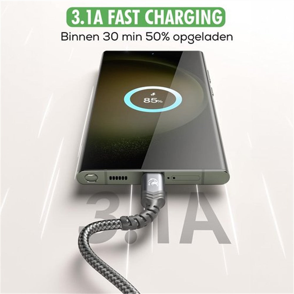 robuste usb 3.0 naar usb-c kabel travelhawk in gebruik