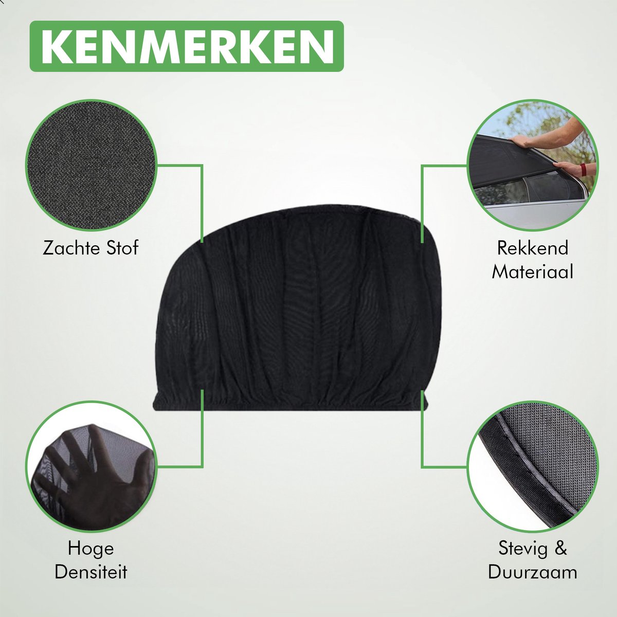 set van 2 auto zonneschermen met opbergzakje