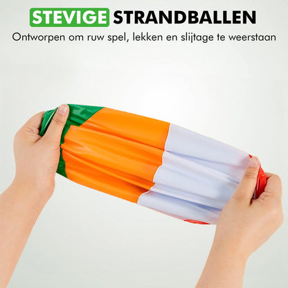 set van 6 strandballen lichtgewicht PVC opblaasbaar