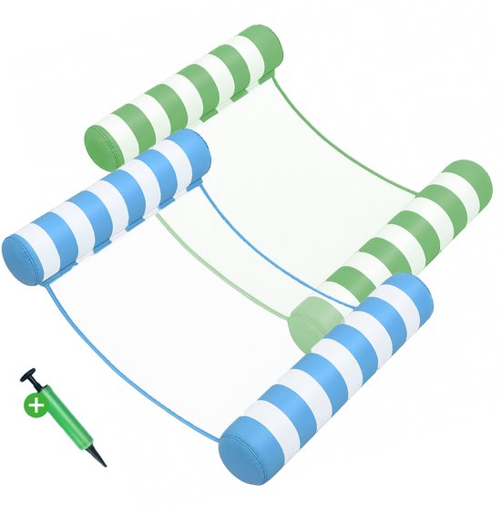set van twee travelhawk waterhangmatten opgeblazen