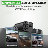 snellader 86W auto oplader close up