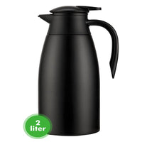 Zwarte Travelhawk thermoskan van 2 liter met schenktuit en handvat