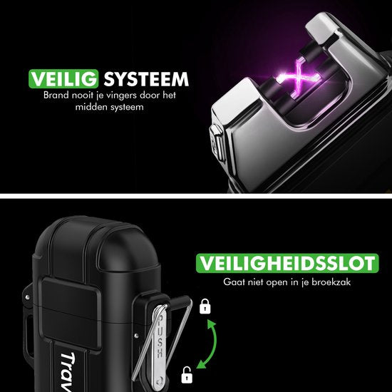 travelhawk arc lighter windproof buiten