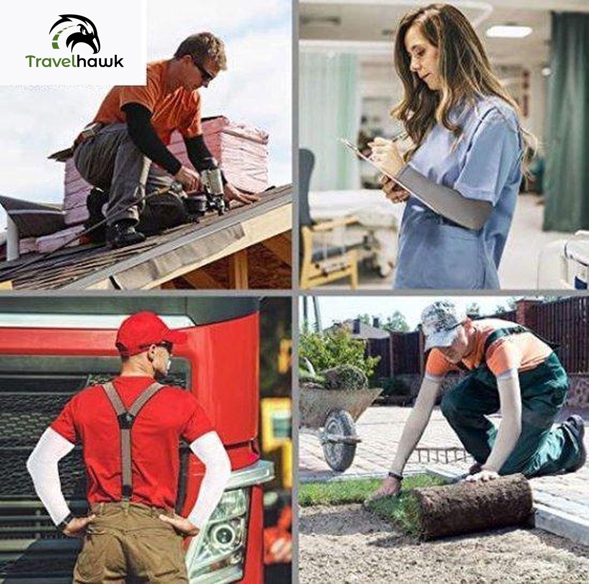 travelhawk arm sleeves tijdens hardlopen in zon