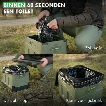 travelhawk campingtoilet draagbaar op camping
