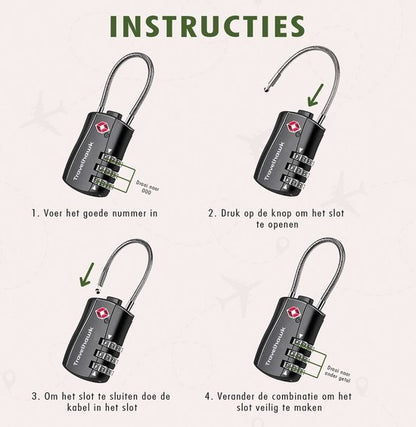 travelhawk cijferslot instructies