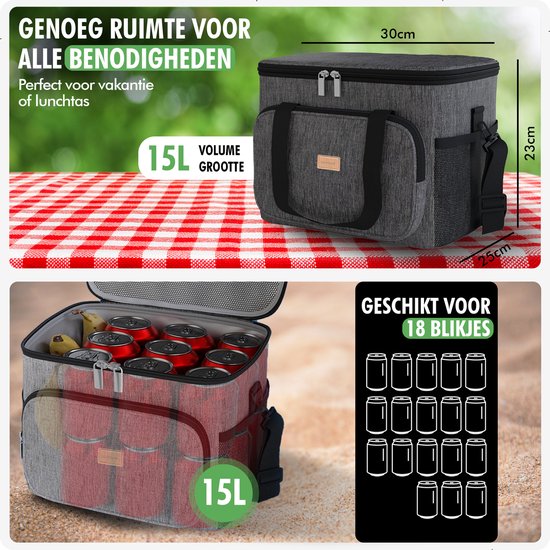 travelhawk koeltas 20 liter gevuld met drankjes op strand