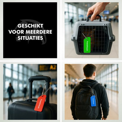 travelhawk kofferlabel set in verschillende kleuren