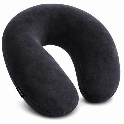 travelhawk nekkussen memory foam zwart reiskussen vliegtuig
