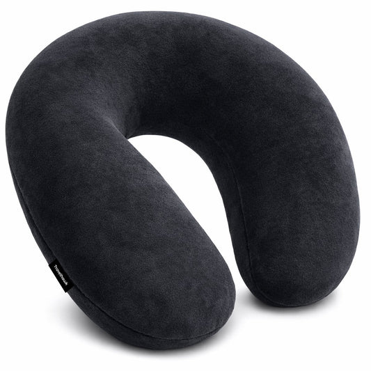 travelhawk nekkussen memory foam zwart reiskussen vliegtuig
