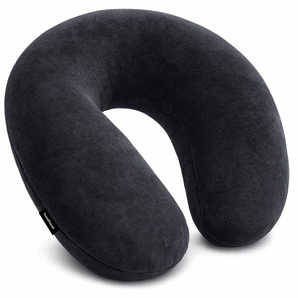 travelhawk nekkussen memory foam zwart reiskussen vliegtuig
