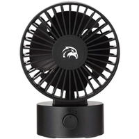 Zwarte Travelhawk mini USB-tafelventilator met ronde voet en draaiknop