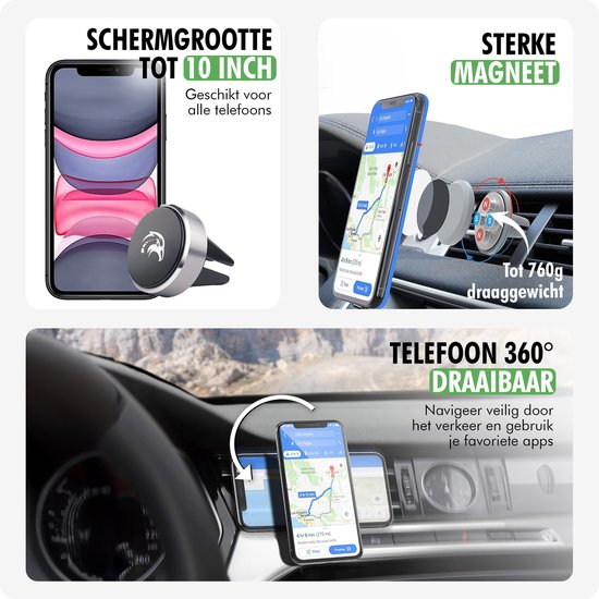 Mobigear Dashboard Telefoonhouder Auto met Magneet - Zwart 11-8404189 Mobigear Dashboard Telefoonhouder Auto met Magneet - Zwart 11-8404189