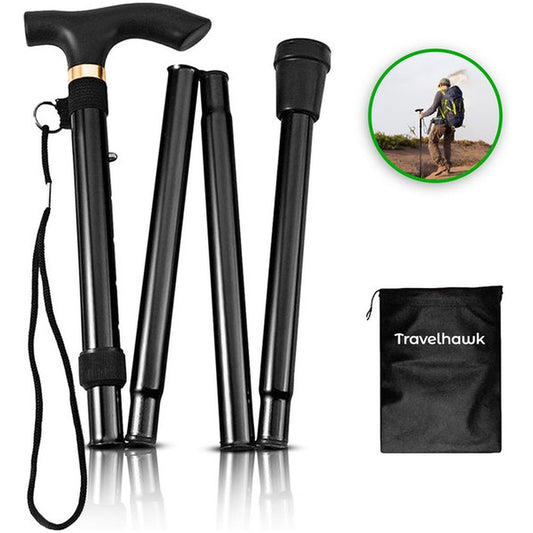 travelhawk wandelstok verstelbaar en opvouwbaar