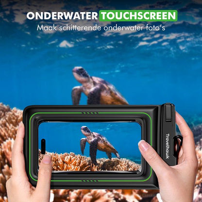travelhawk waterproof smartphone hoes gebruikt tijdens zwemmen