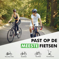 travelhawk zadel op stadsfiets gemonteerd