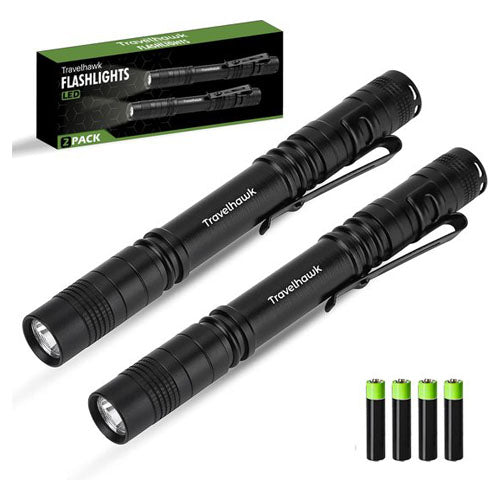 travelhawk zaklamp led oplaadbaar zwart