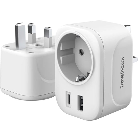 Travelhawk reisstekker Engeland UK type G adaptor voor Britse stopcontacten