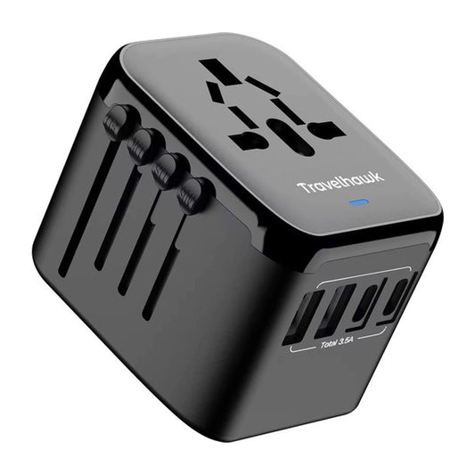 Travelhawk Wereldstekker – Universele Reisadapter met USB