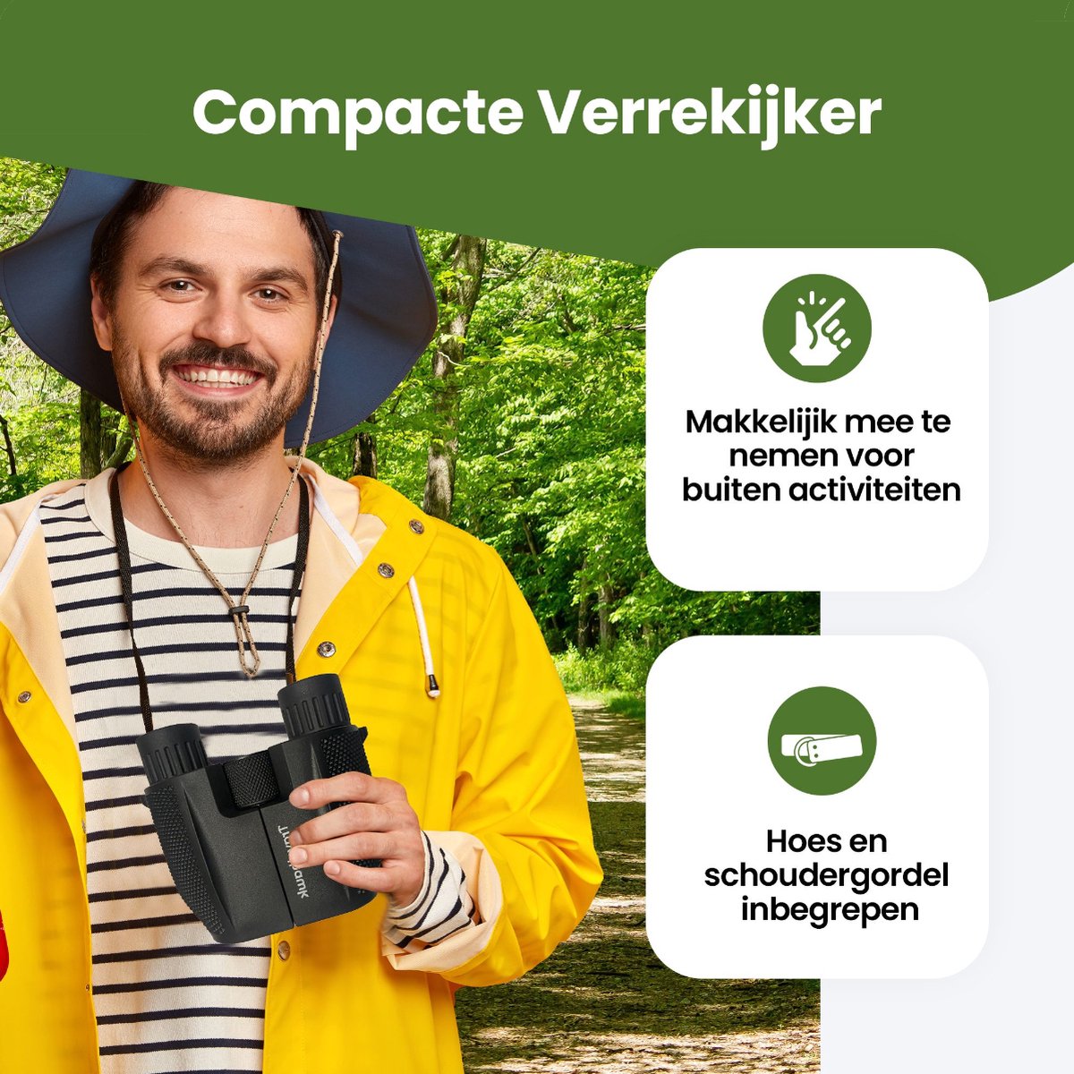 compacte verrekijker travelhawk in hand